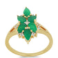 Goldplattierter Silberring mit brasilianischem Smaragd und weißem Topas