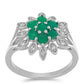 Silberring mit brasilianischem Smaragd und weißem Topas