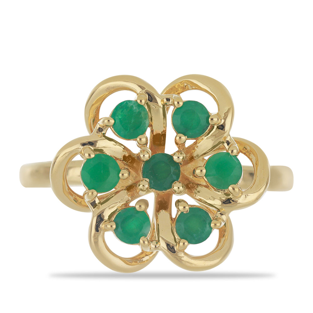 Goldplattierter Silberring mit brasilianischem Smaragd 1 