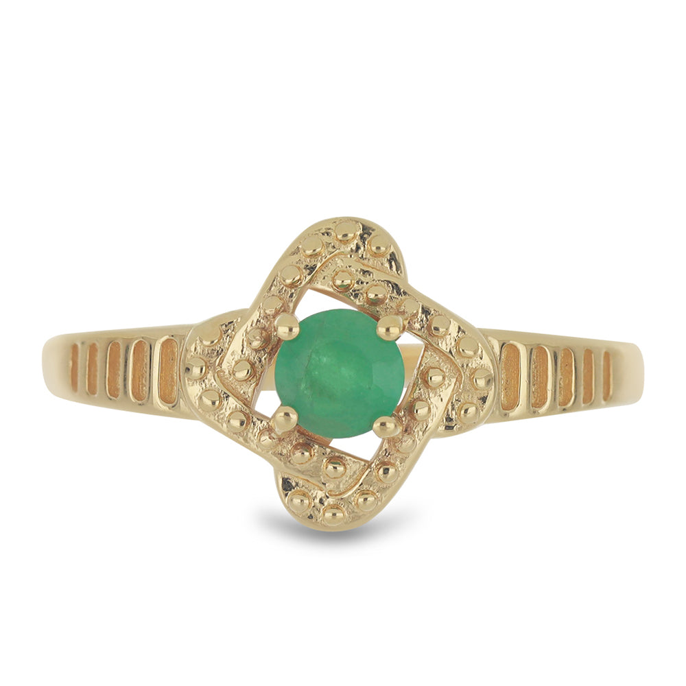 Goldplattierter Silberring mit brasilianischem Smaragd