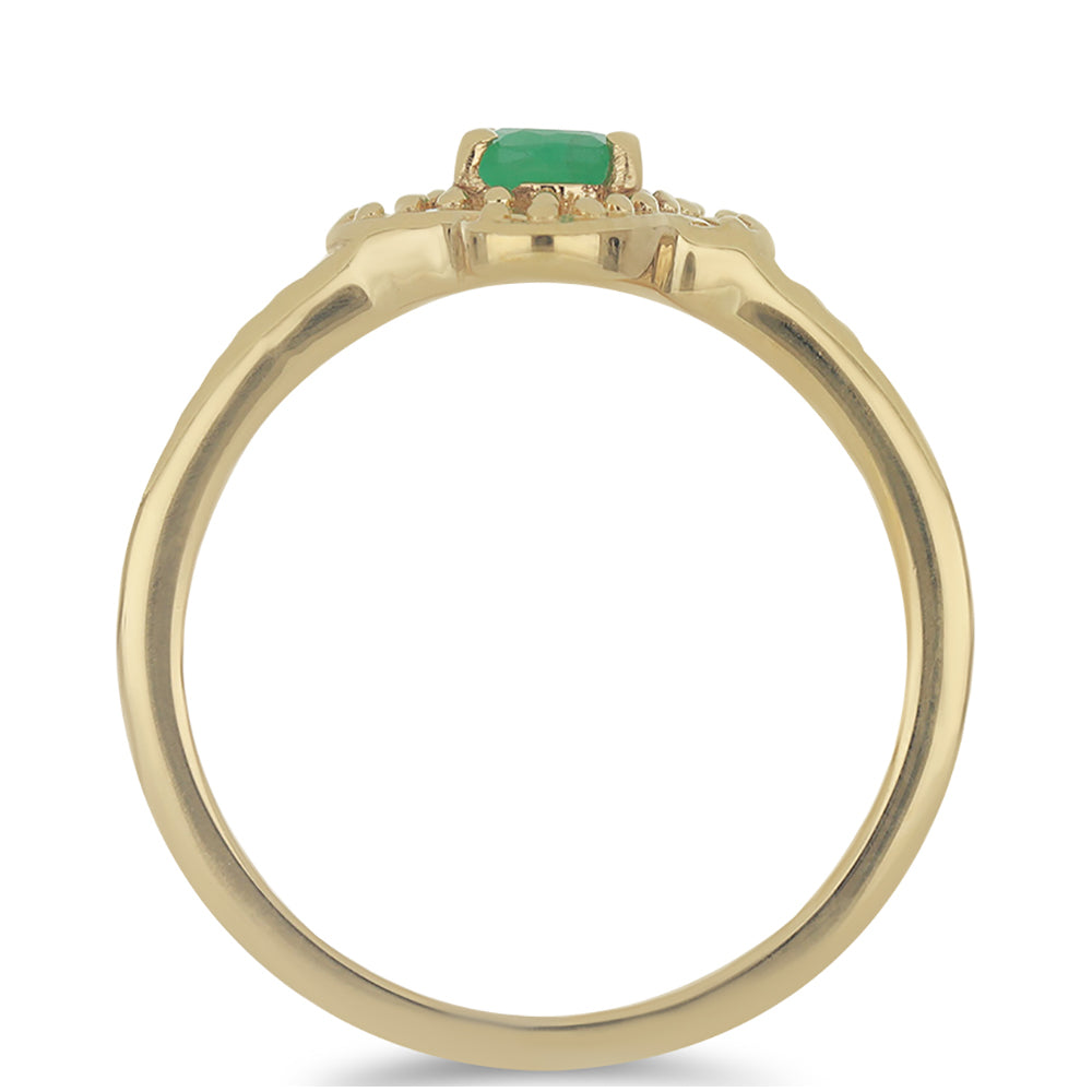 Goldplattierter Silberring mit brasilianischem Smaragd 2 