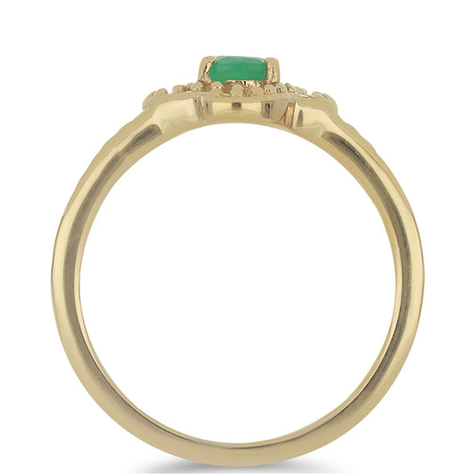Goldplattierter Silberring mit brasilianischem Smaragd
