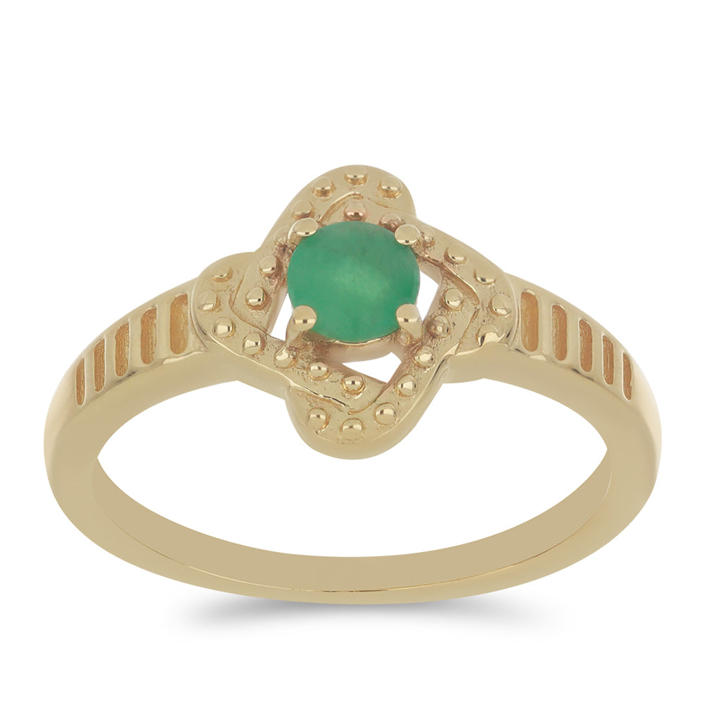 Goldplattierter Silberring mit brasilianischem Smaragd 3 