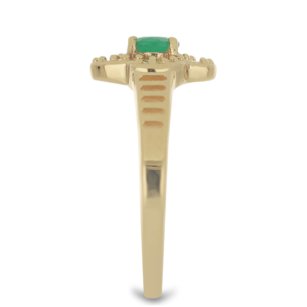 Goldplattierter Silberring mit brasilianischem Smaragd