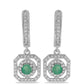Silberohrringe mit brasilianischem Smaragd und weißem Topas