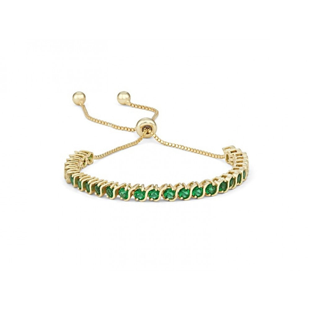 Goldplattiertes Silberarmband mit brasilianischem Smaragd