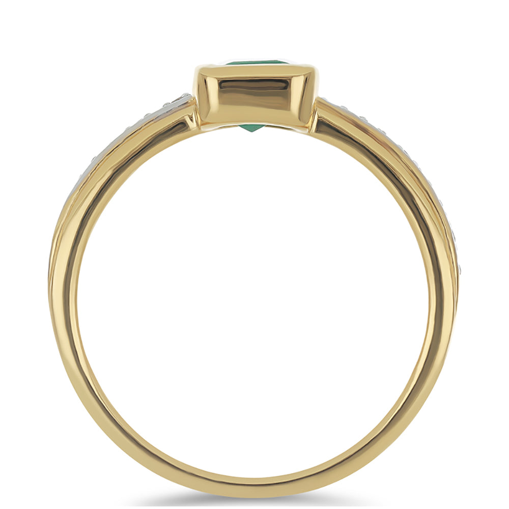 Goldplattierter Silberring mit brasilianischem Smaragd und weißem Topas 2 