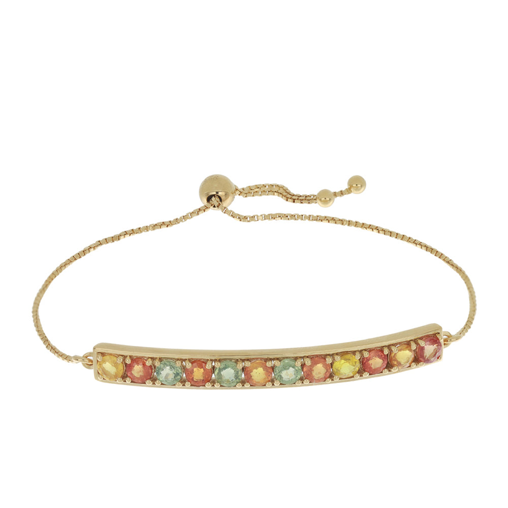 Goldplattiertes Silberarmband mit Regenbogensaphir 1 