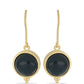 Goldplattierte Silberohrringe mit schwarzem Onyx