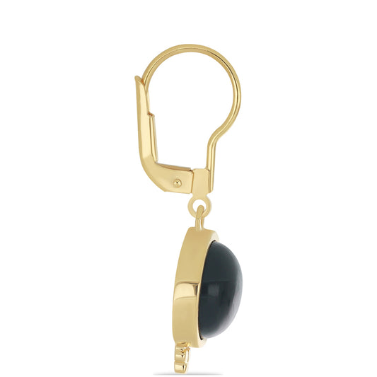 Goldplattierte Silberohrringe mit schwarzem Onyx