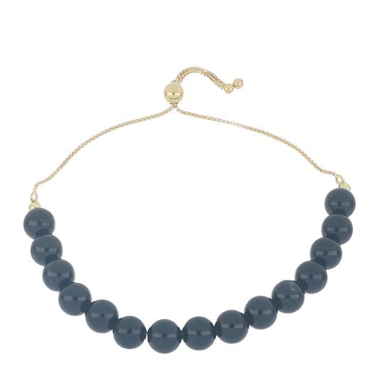 Goldplattiertes Silberarmband mit schwarzem Onyx