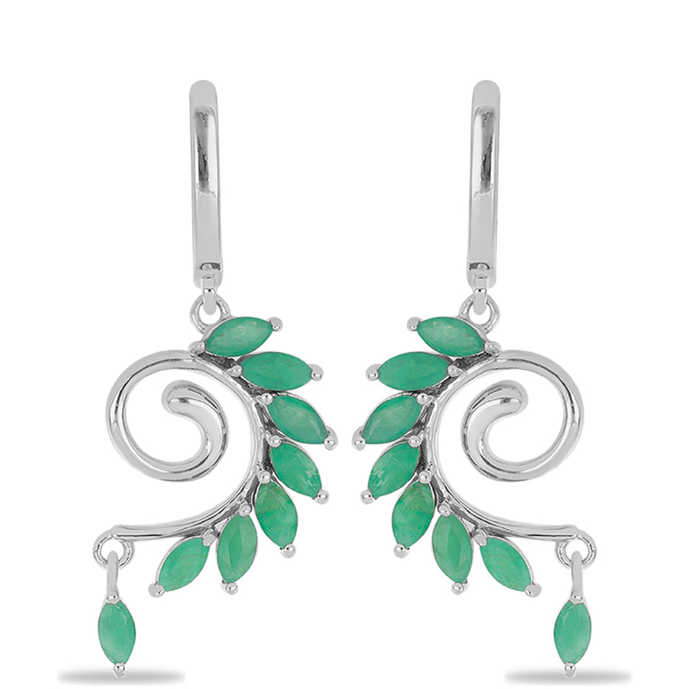 Silberohrringe mit brasilianischem Smaragd 1 