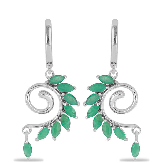 Silberohrringe mit brasilianischem Smaragd