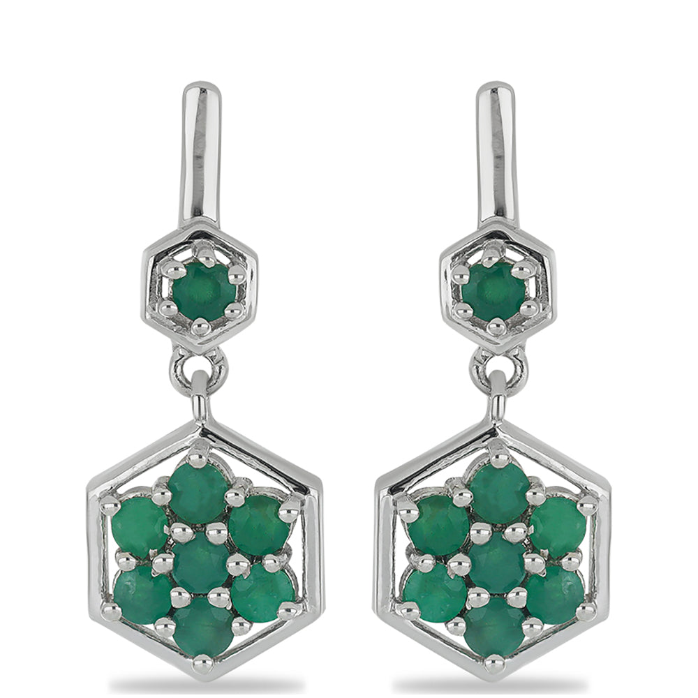 Silberohrringe mit brasilianischem Smaragd 1 