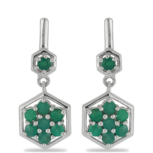 Silberohrringe mit brasilianischem Smaragd