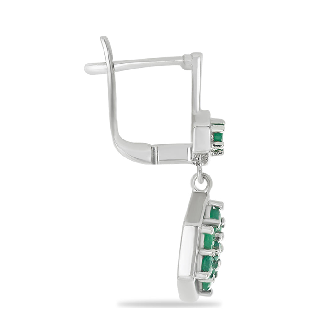 Silberohrringe mit brasilianischem Smaragd