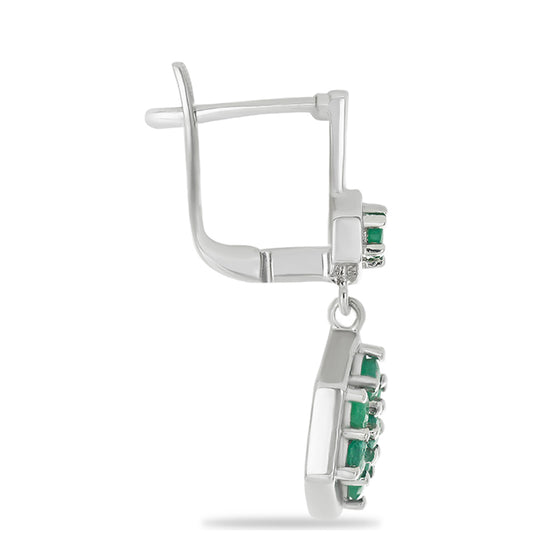 Silberohrringe mit brasilianischem Smaragd