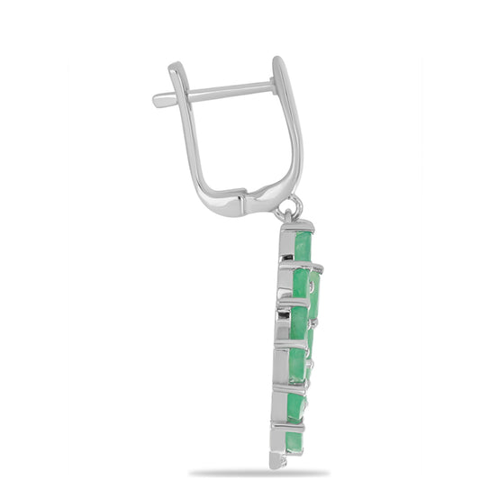 Silberohrringe mit brasilianischem Smaragd und weißem Topas