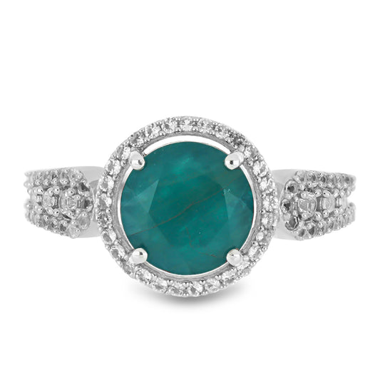 Silberring mit Grandidierit aus Anosy und weißem Topas