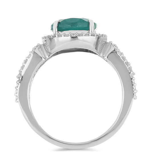 Silberring mit Grandidierit aus Anosy und weißem Topas