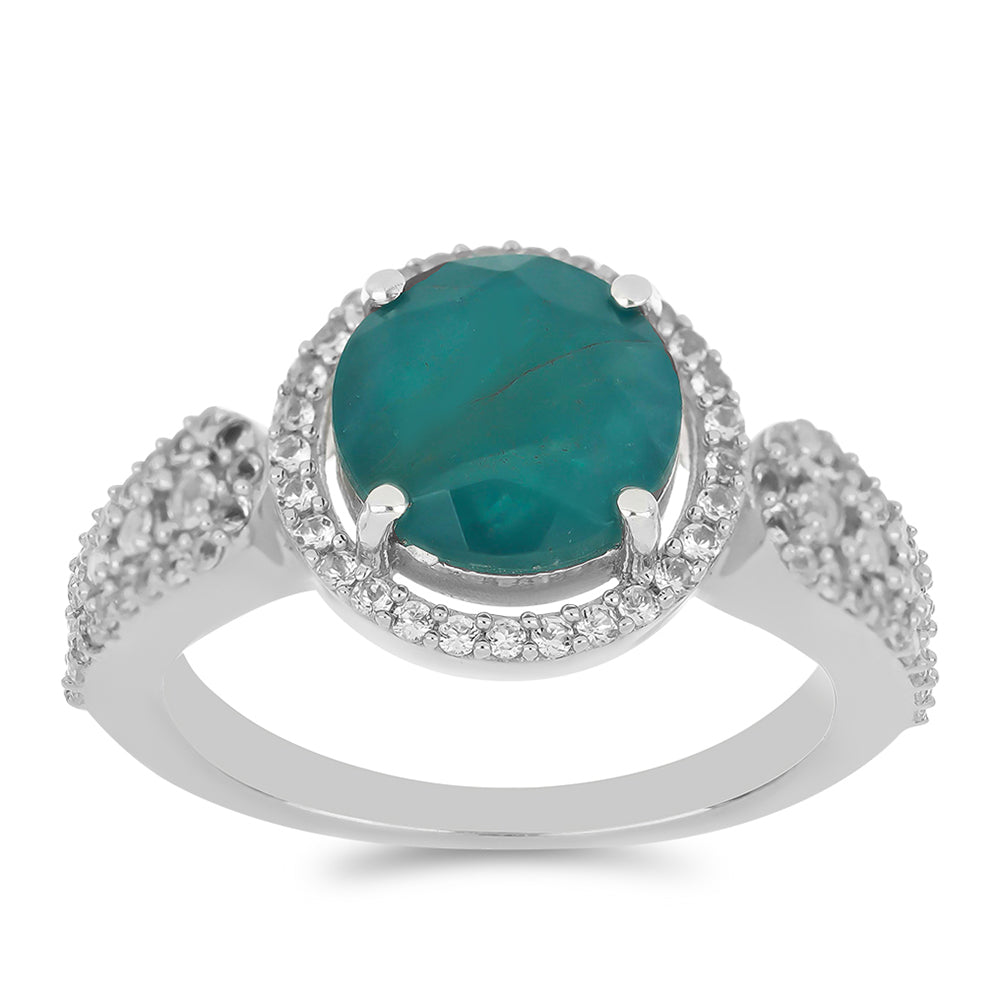 Silberring mit Grandidierit aus Anosy und weißem Topas