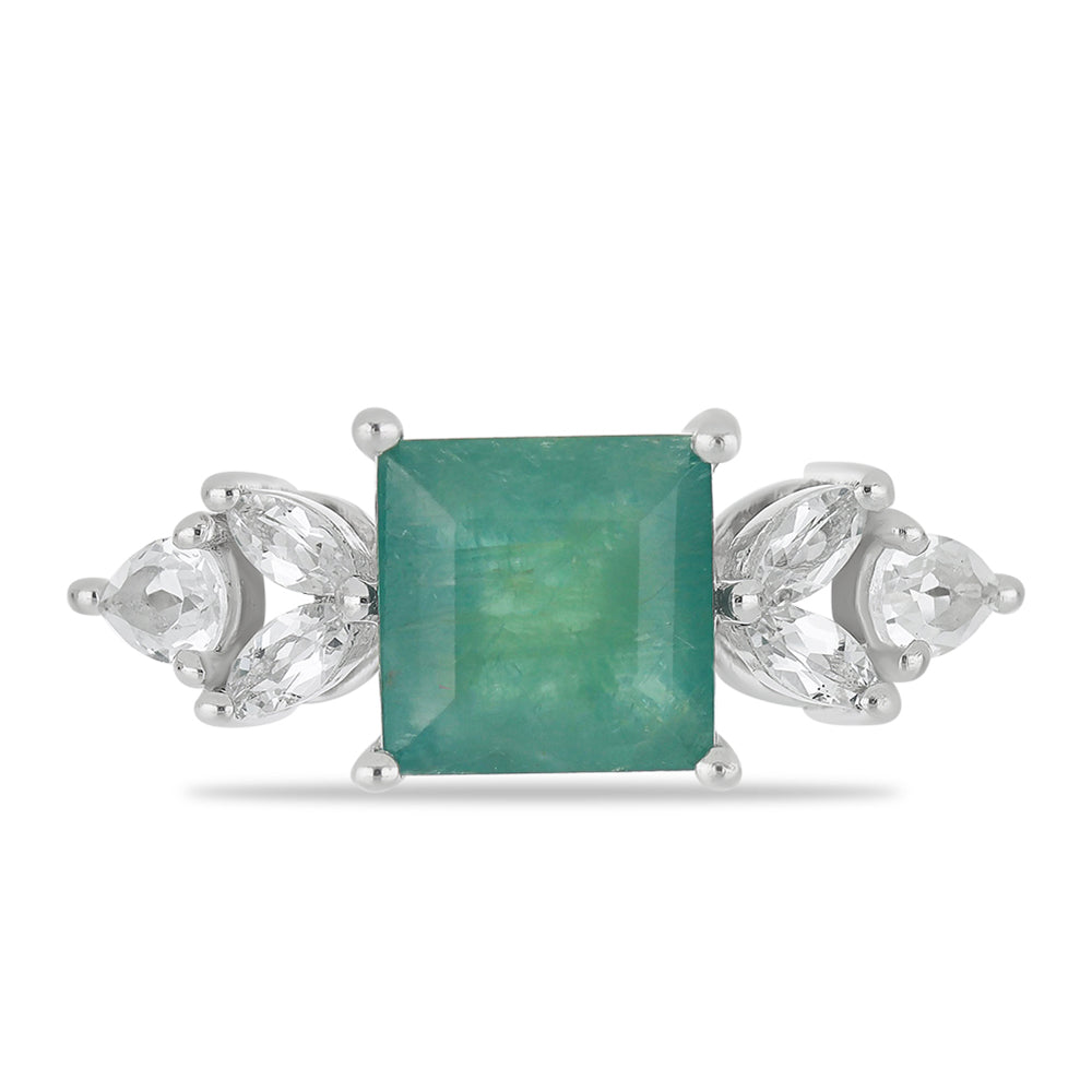 Silberring mit Grandidierit aus Anosy und weißem Topas 1 