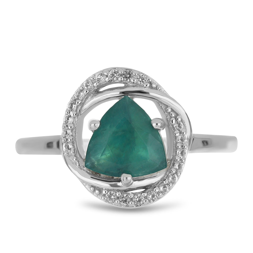 Silberring mit Grandidierit aus Anosy und weißem Topas 1 