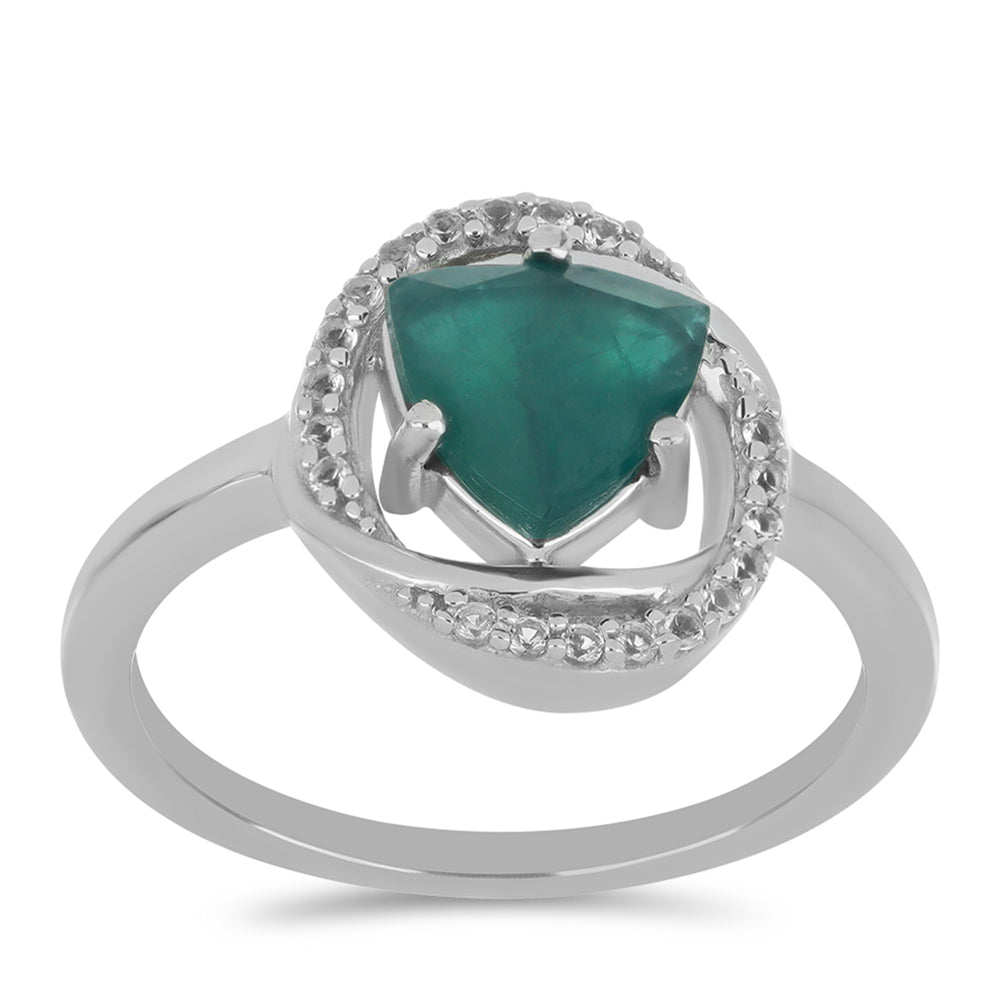 Silberring mit Grandidierit aus Anosy und weißem Topas