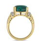 Goldplattierter Silberring mit Malachit und weißem Topas