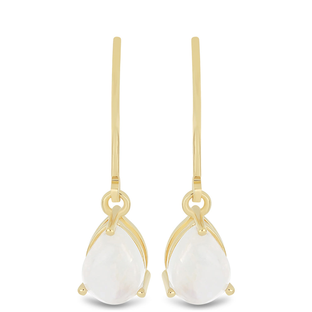 Goldplattierte Silberohrringe mit Regenbogenmondstein 1 