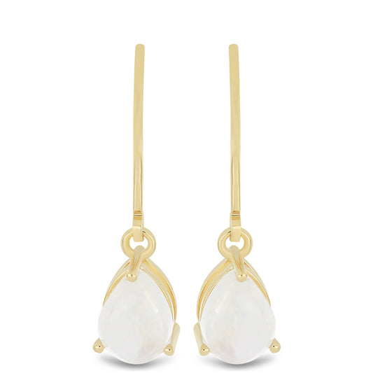 Goldplattierte Silberohrringe mit Regenbogenmondstein
