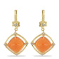 Goldplattierte Silberohrringe mit Karneol und weißem Topas