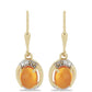 Goldplattierte Silberohrringe mit Karneol und weißem Topas
