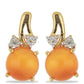 Goldplattierte Silberohrringe mit Karneol und weißem Topas
