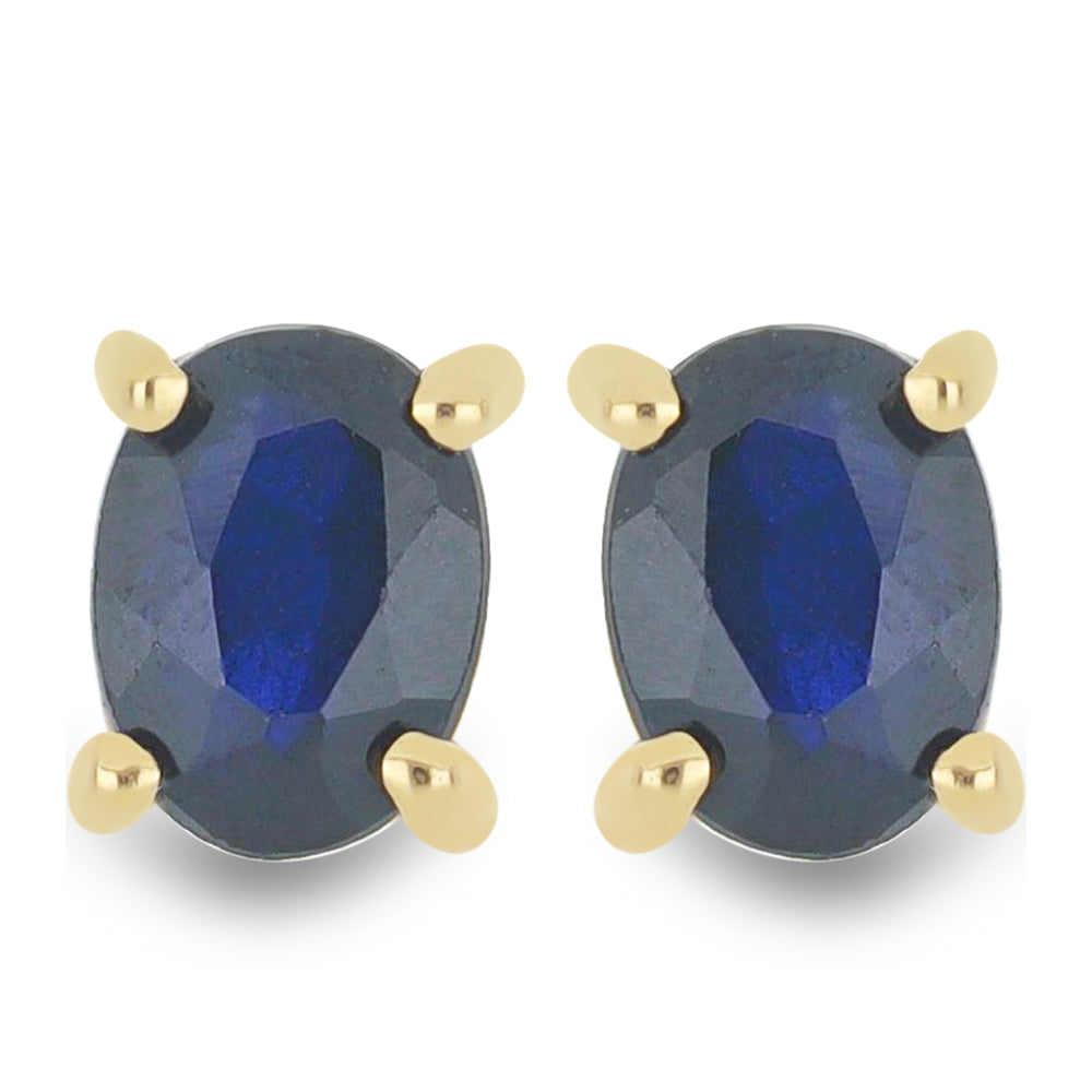 Goldplattierte Silberohrringe mit blauem Rosebery Saphir