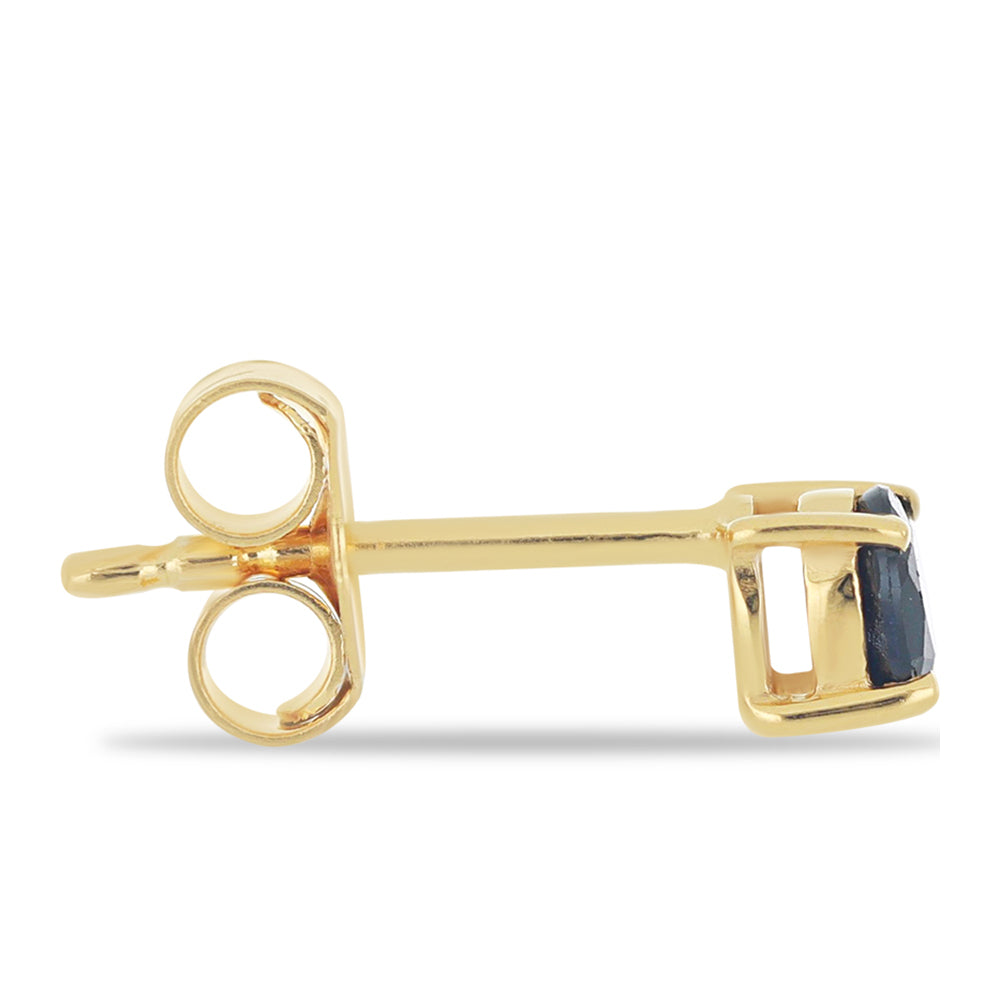 Goldplattierte Silberohrringe mit blauem Rosebery Saphir 2 