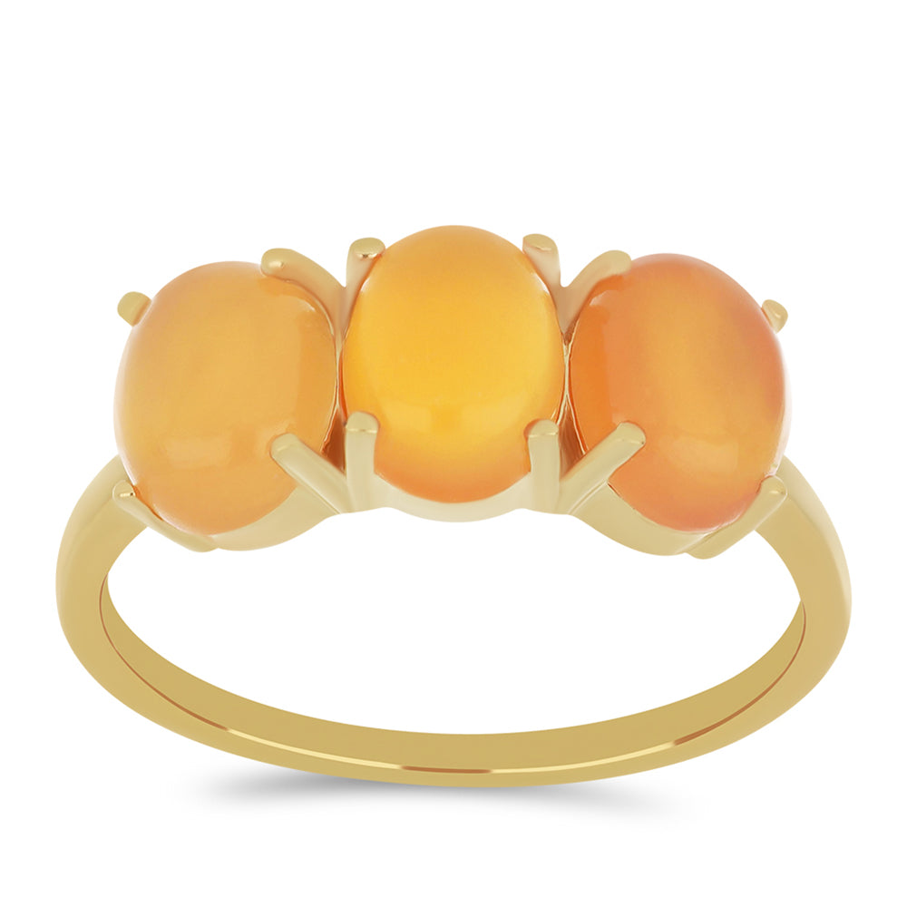 Goldplattierter Silberring mit Karneol