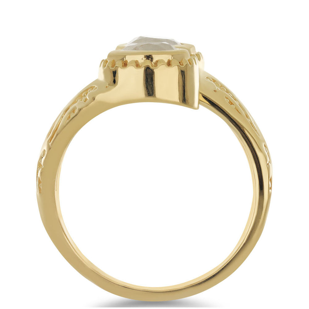 Goldplattierter Silberring mit Regenbogenmondstein 2 