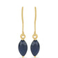 Goldplattierte Silberohrringe mit blauem Rosebery Saphir