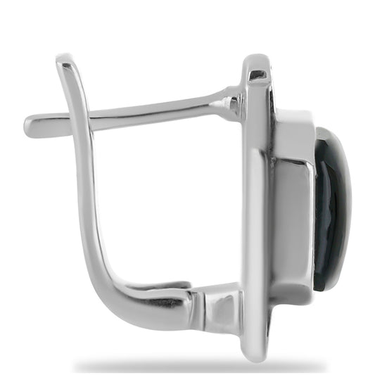 Silberohrringe mit österreichischem Markasit und schwarzem Spinell aus Gorno Badakhshan