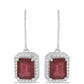 Silberohrringe mit Rubin aus Madagaskar und weißem Topas