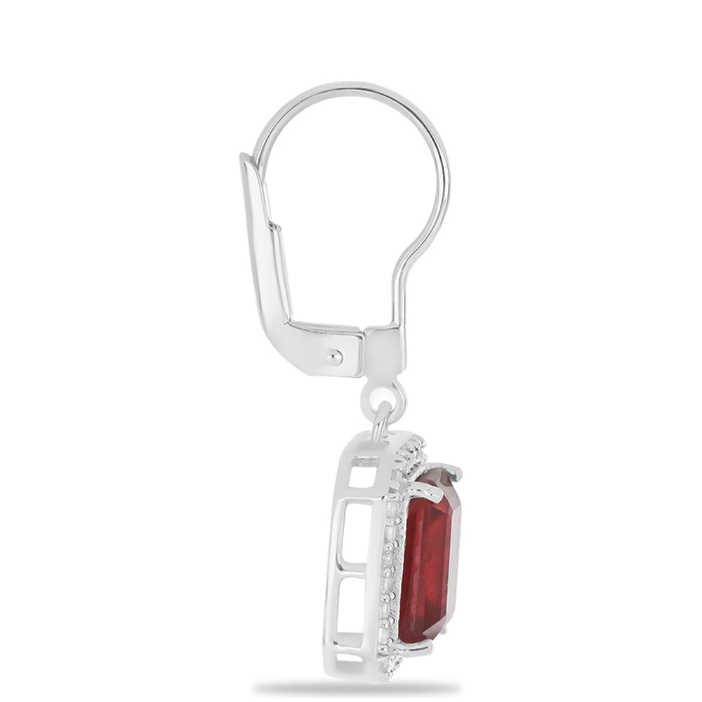 Silberohrringe mit Rubin aus Madagaskar und weißem Topas 2 