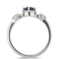 Silberring mit blauem Rosebery Saphir und weißem Topas