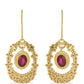 Goldplattierte Silberohrringe mit Rubin aus Madagaskar