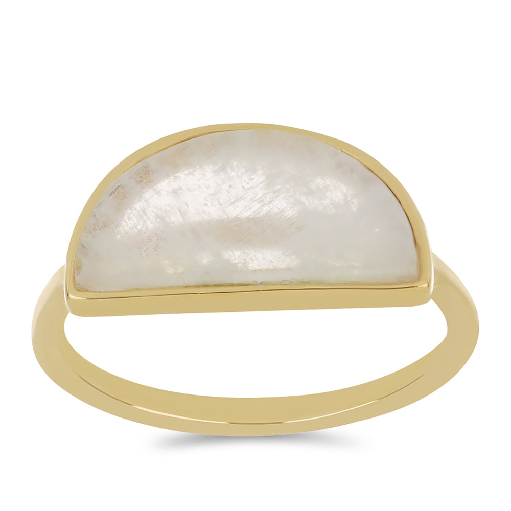 Goldplattierter Silberring mit Regenbogenmondstein 3 