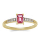 Goldplattierter Silberring mit rosafarbenem Turmalin aus Pelmadulla und weißem Topas