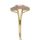 Goldplattierter Silberring mit rosafarbenem Turmalin aus Pelmadulla und weißem Topas