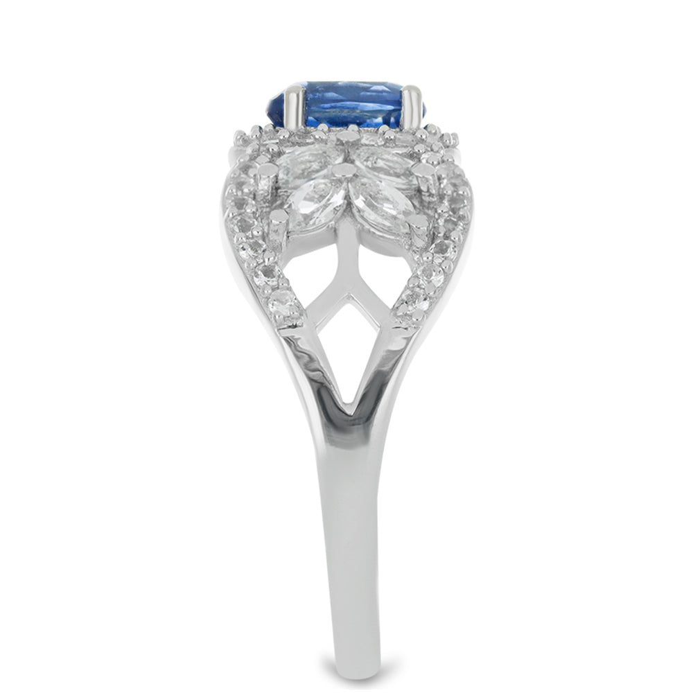 Silberring mit Daha Kyanit und weißem Topas 4 