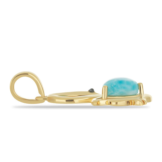 Goldplattierter Silberanhänger mit Larimar