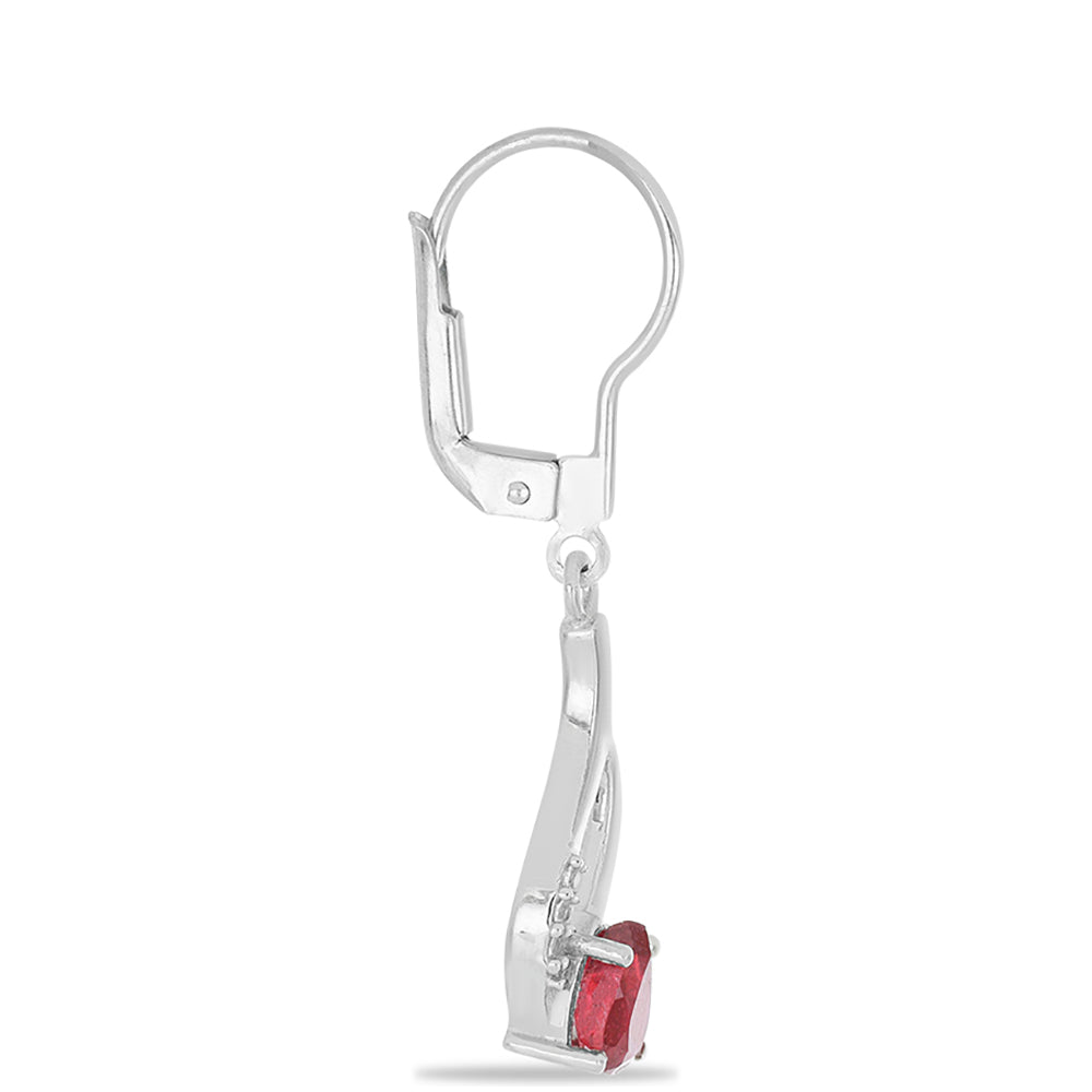 Silberohrringe mit Rubin aus Madagaskar und weißem Topas 2 